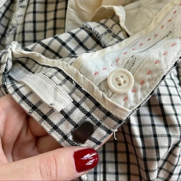 Anthropologie Essential Slim Pants Black White Pleated Classic Stretch - Picture 10 of 11